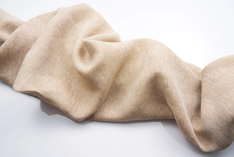 Linen Curtains "Light Melange" in Sand Color