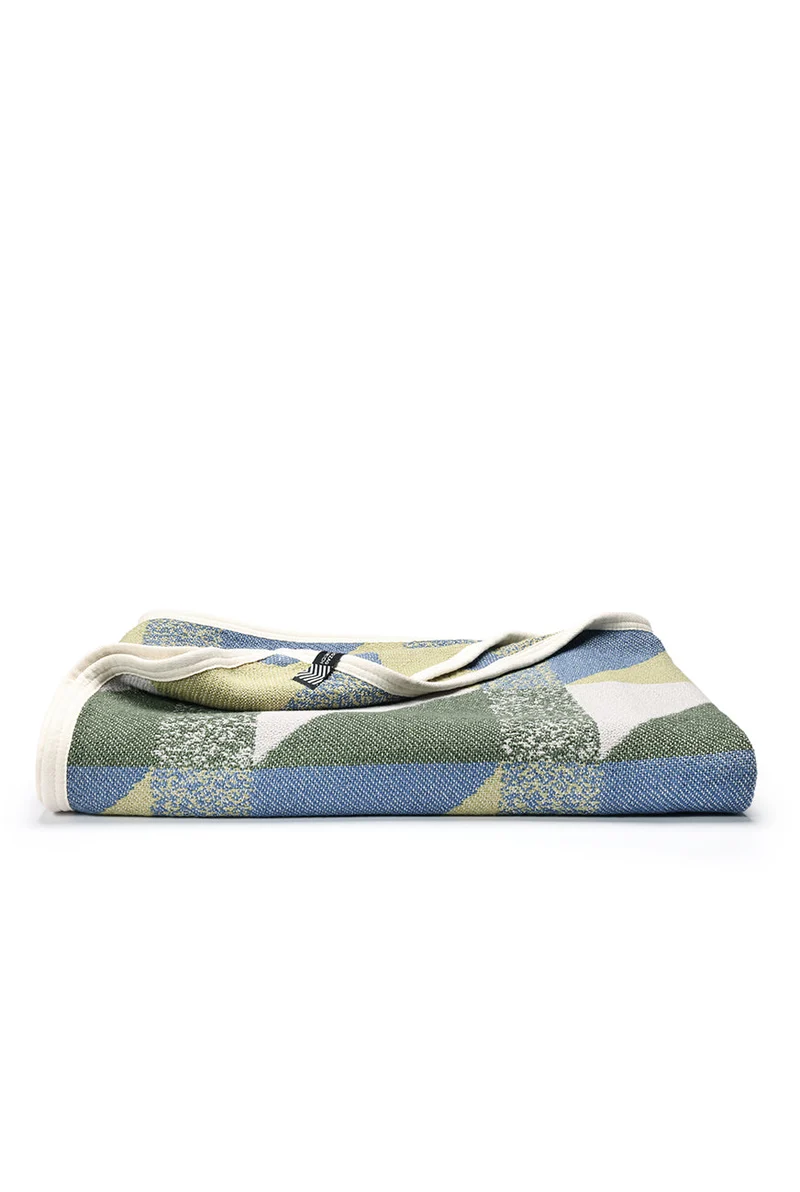 Cotton Bedspread or Blanket "Highlander" in Blue Color in XL size