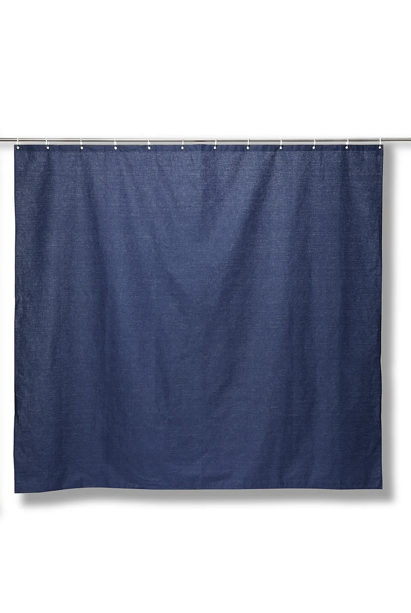 Linen Shower Curtain in Denim Blue in 4 Sizes
