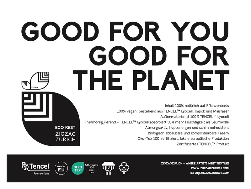 Eco Rest Pillows by Lyocell and Kapok 100% Plant Based