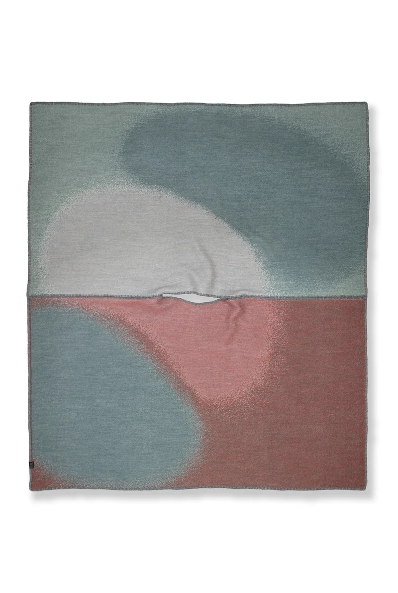 Merino Wool Poncho "Soft Spheres Dark" by Charlotte Gentsch