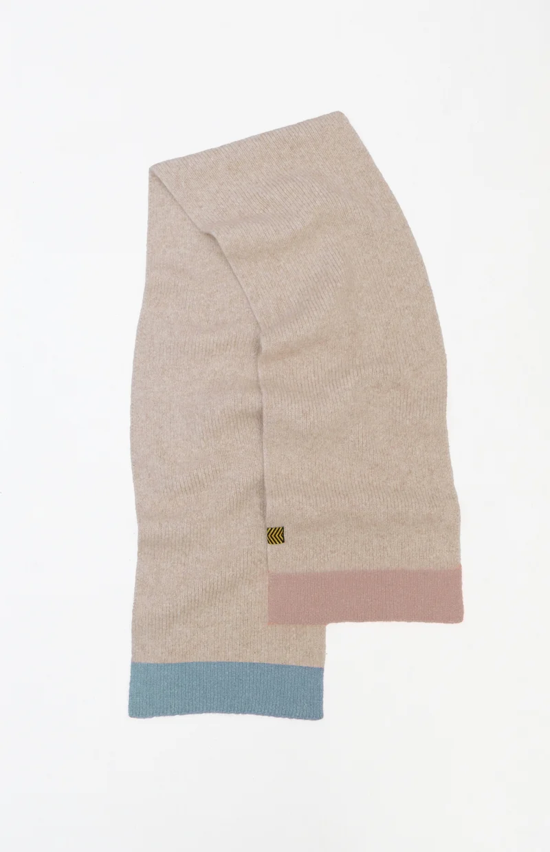 Alpaca Wool Scarf “Trio Colore” - Cream Blush