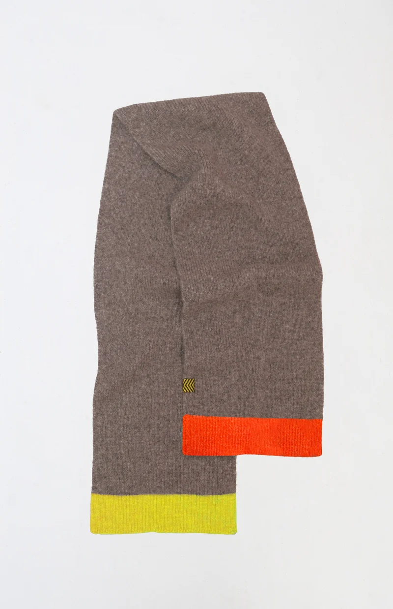 Alpaca Wool Scarf “Trio Colore” - Earth Neon
