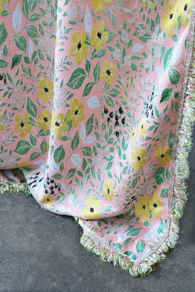 Carmelina Blanket or Bedspread - Green Bloom
