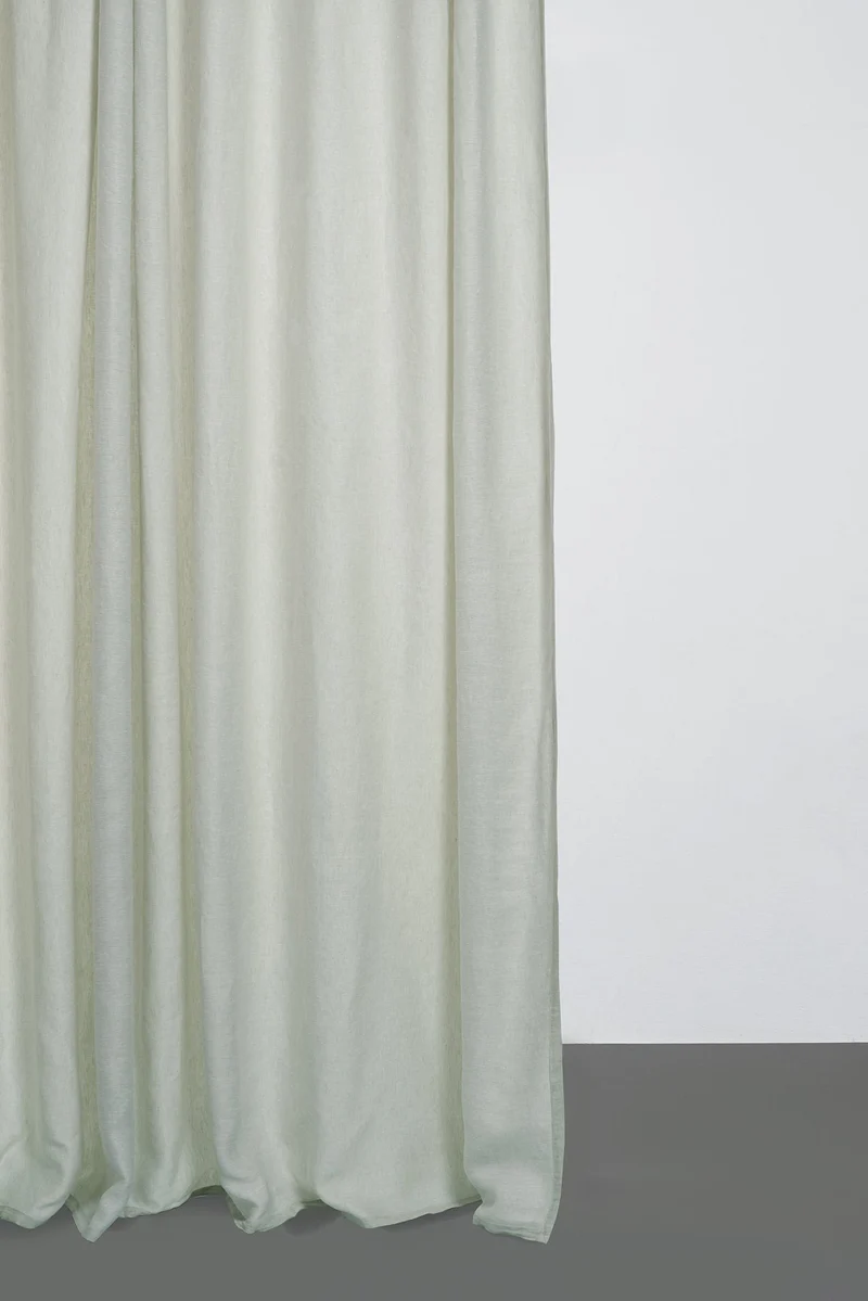 Linen Curtains Two Tone Stonewashed in Mint Color