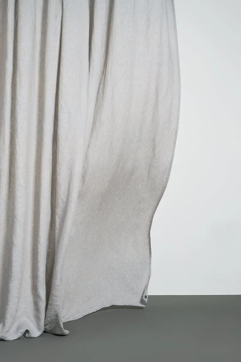 Linen Curtains Two Tone Stonewashed in Grey Color