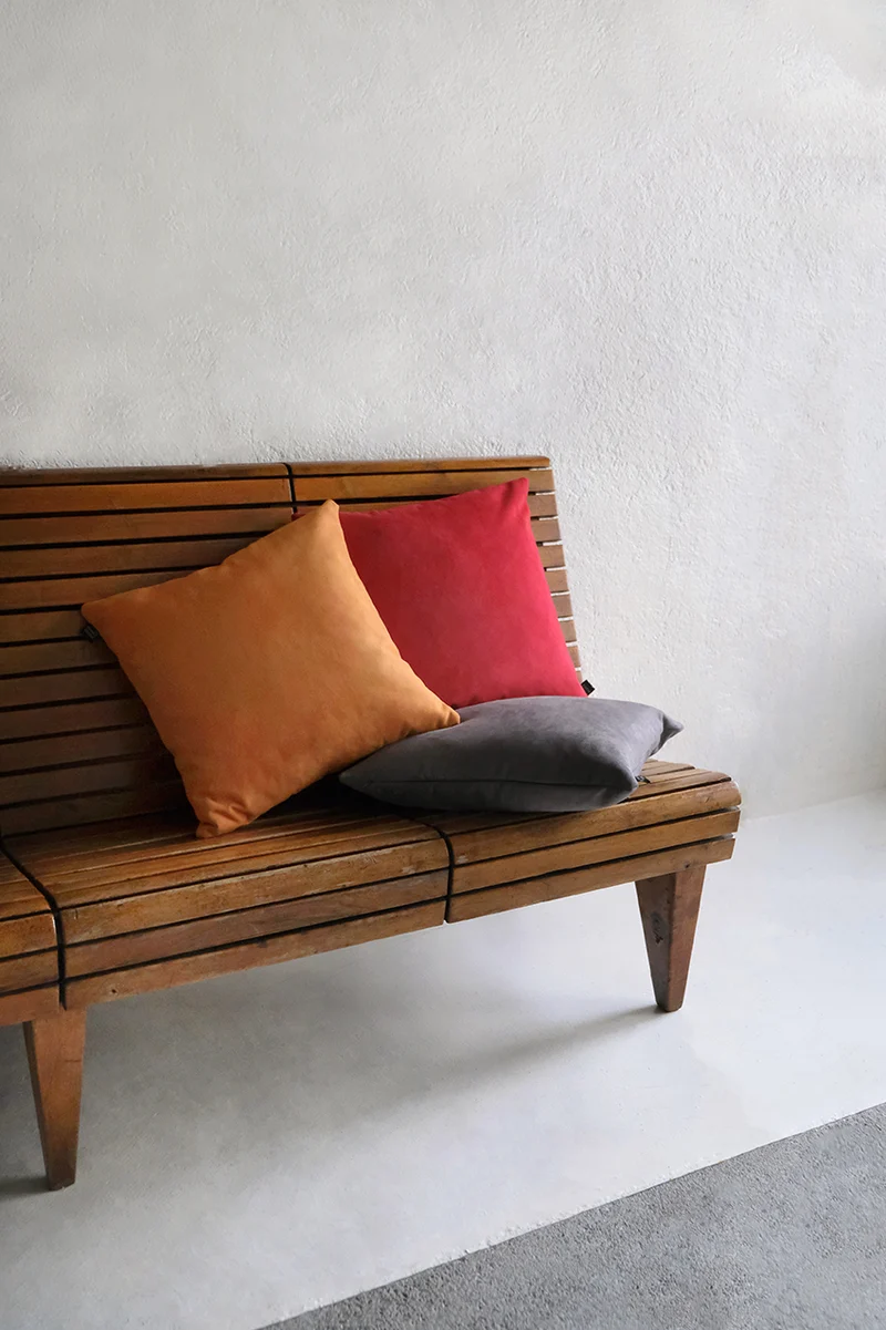 Microsuede Cushion Colour Red
