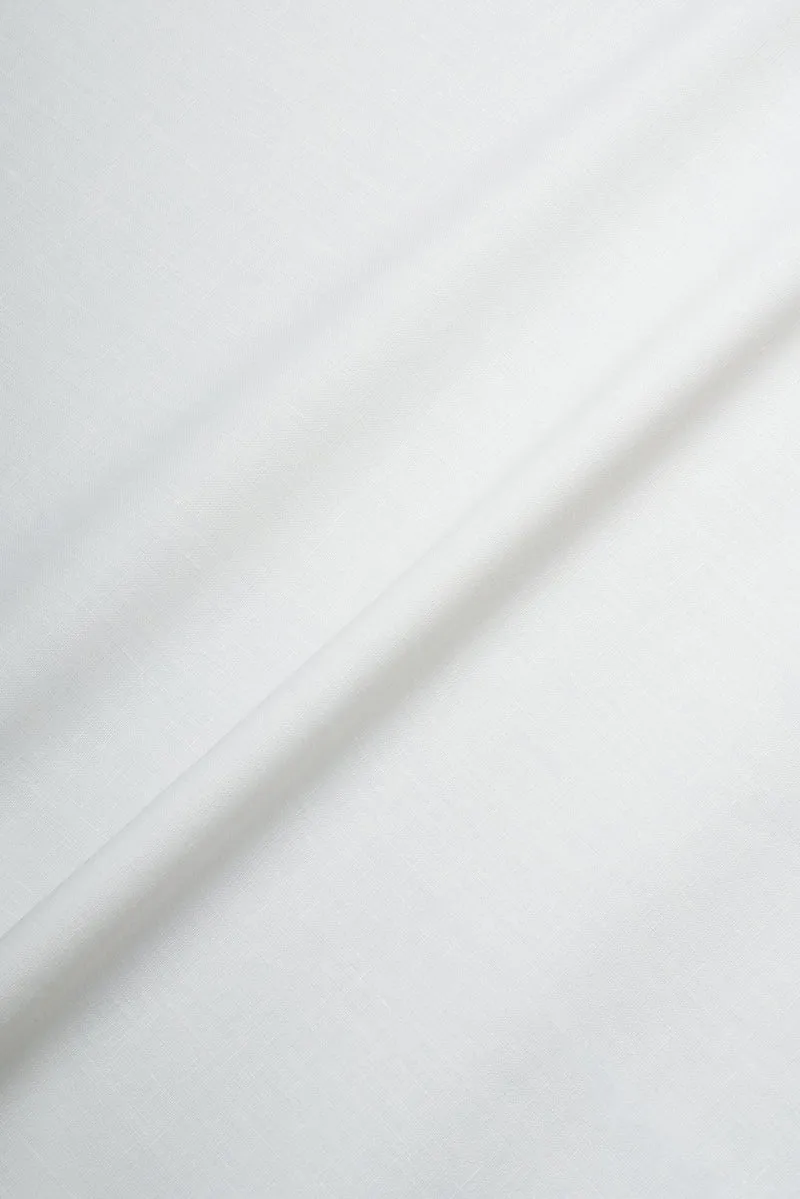 Panama Cotton Shower Curtain Plain White