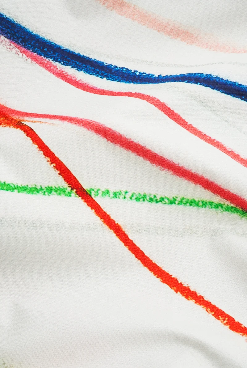 Artist Cotton Shower Curtain "Energy Lines" by Gregor Belibi Minya