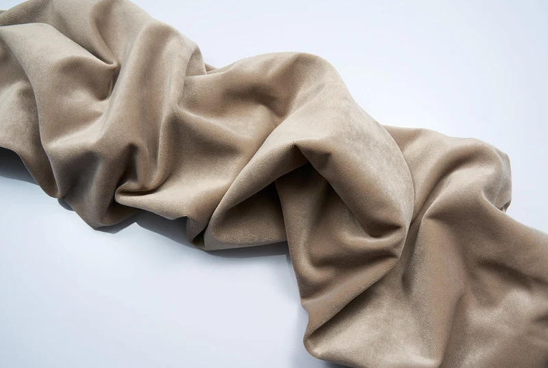 Velvet Curtain in Taupe Color - Extra Wide
