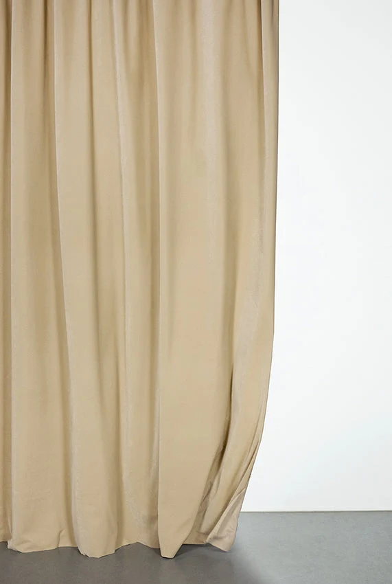Velvet Curtain in Light Brown Color 01 - Extra Wide