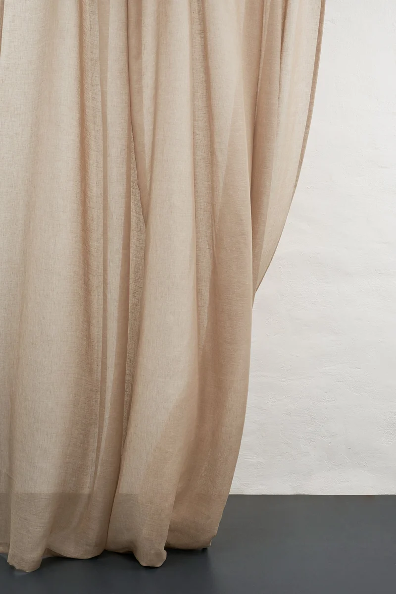 Linen Curtains in Camel Brown Color