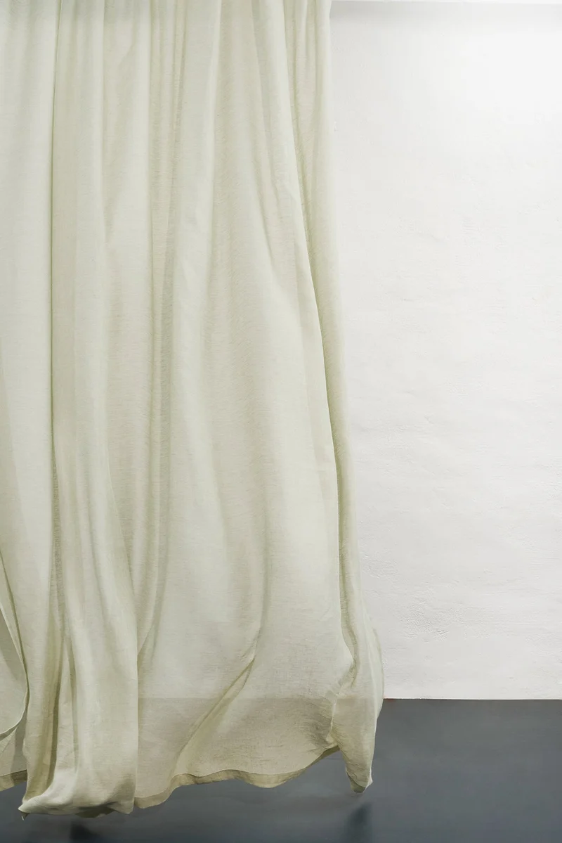 Linen Curtains in Lotus Green Color