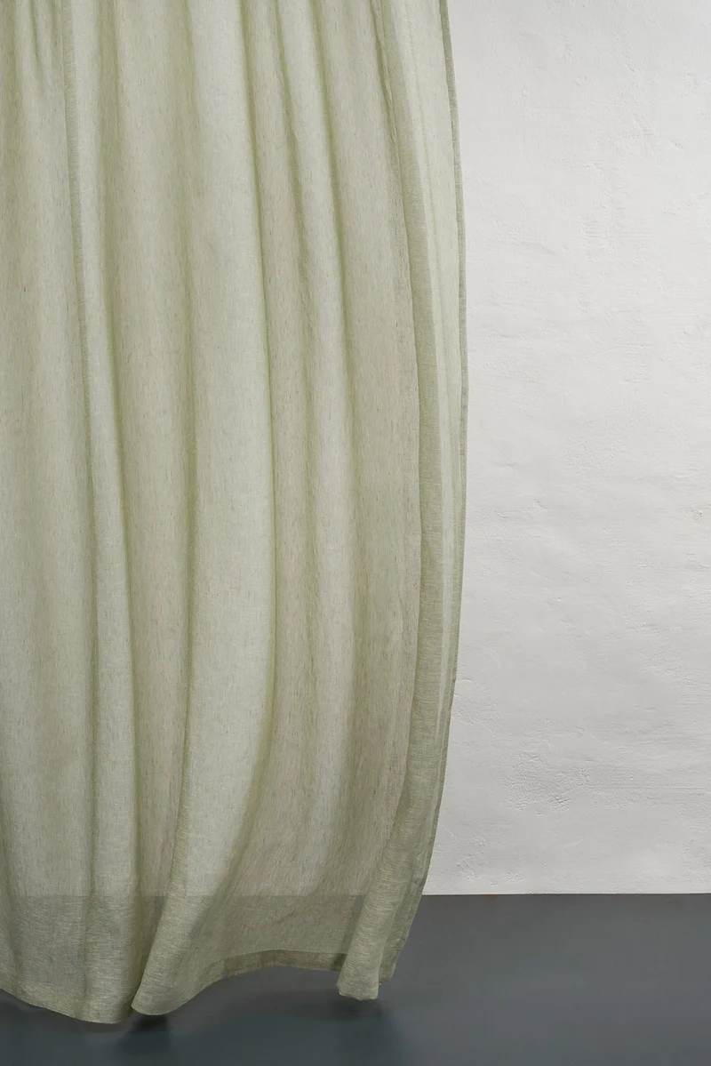 Linen Curtains in Green Color