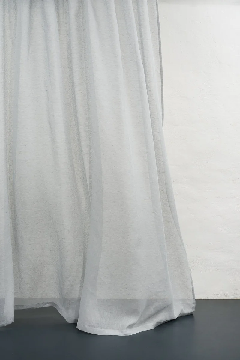 Linen Curtains in Light Blue Color