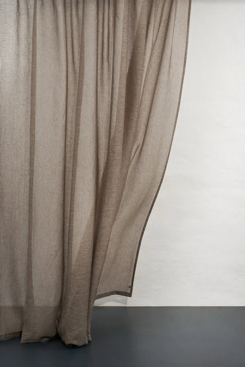 Linen Curtains in Dark Bronze Color