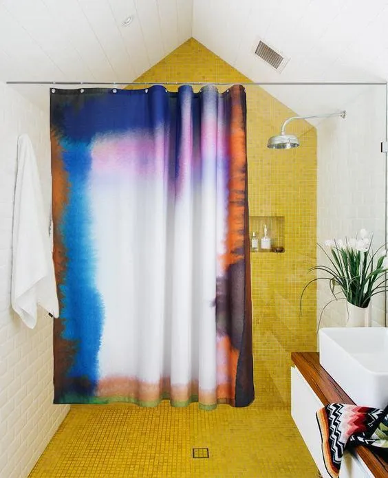 Artist Cotton Shower Curtain "Heep" by Julia Heuer