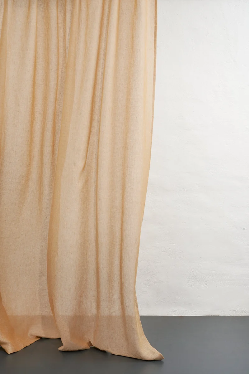 Linen Curtains in Curry Color