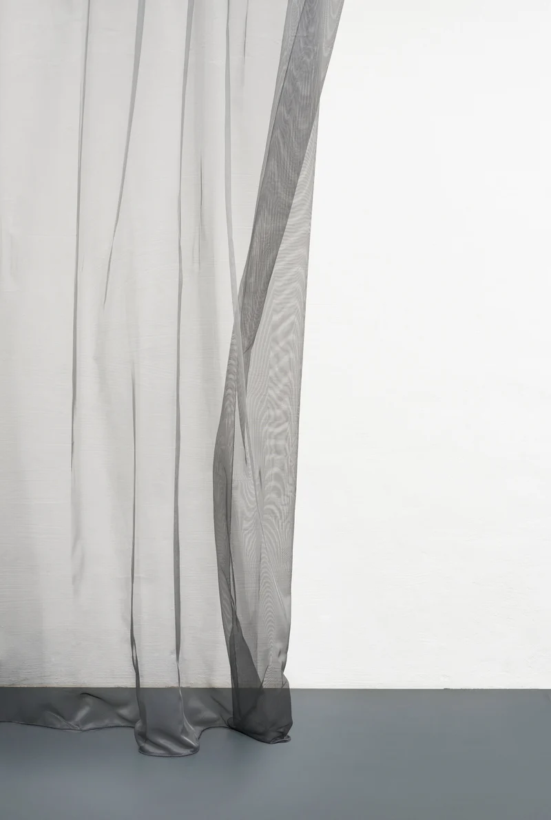 Metallic Sheer Curtains "Glamorous" in Steel Color