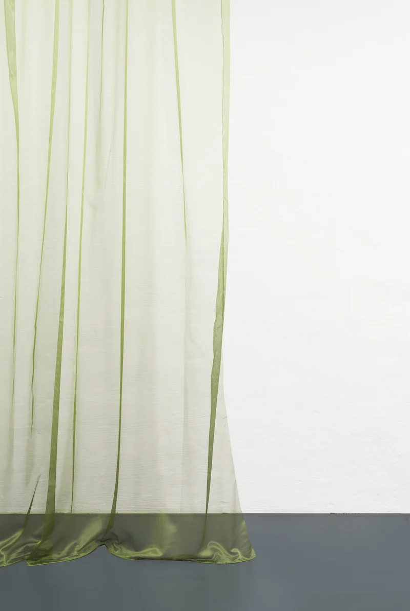 Metallic Sheer Curtains "Glamorous" in Green Color