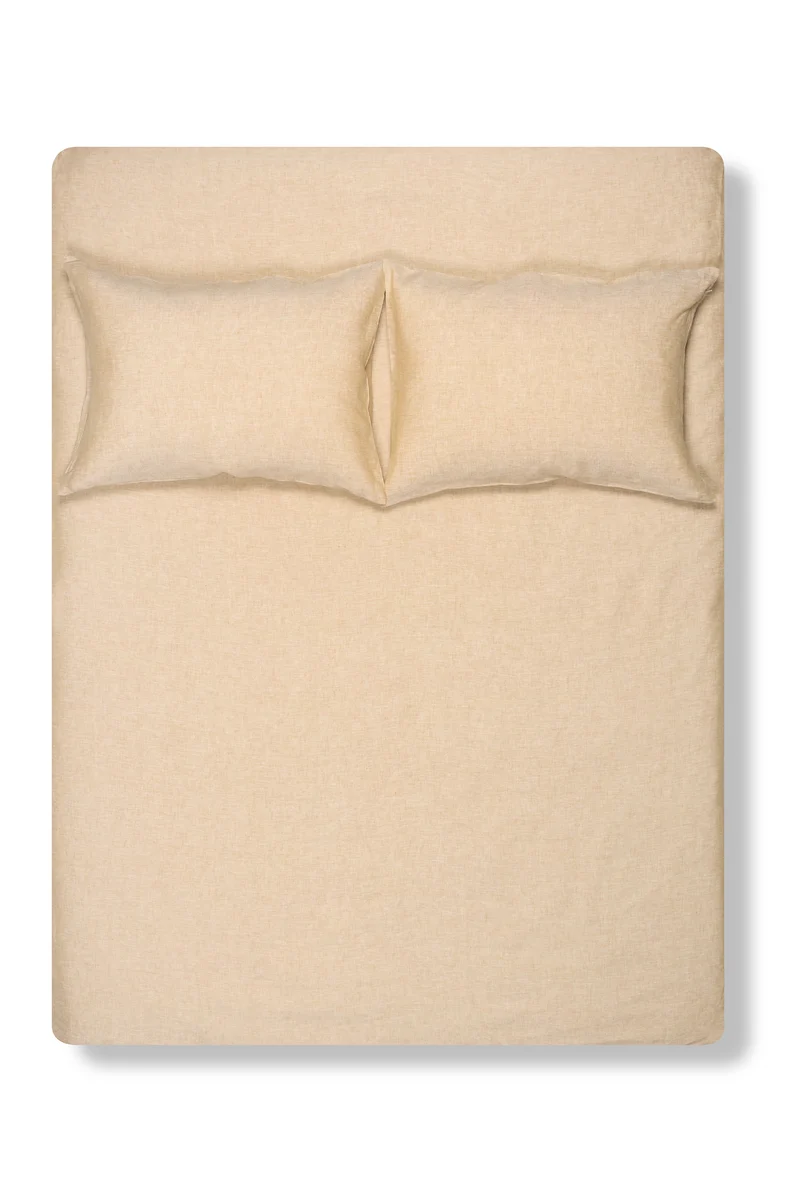 Linen Bedding "Light Melange" in Sand Color