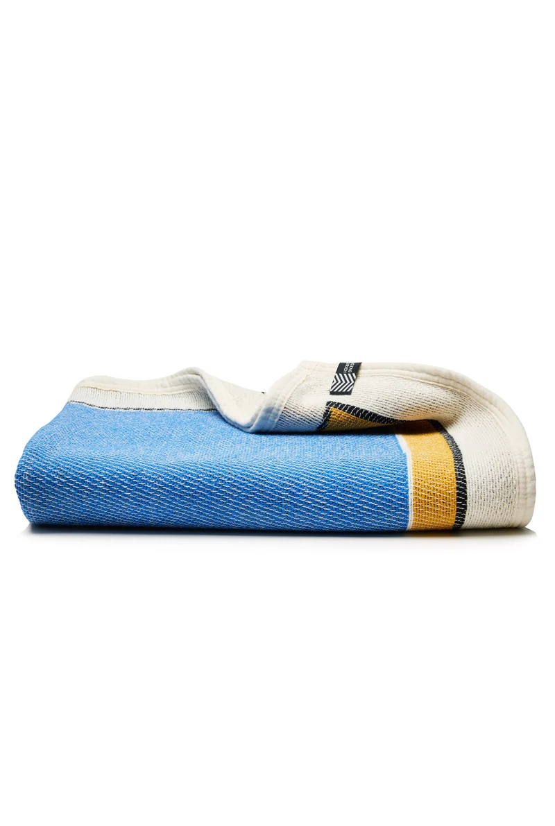 Cotton Blanket "Too Blue" by Emily Nam