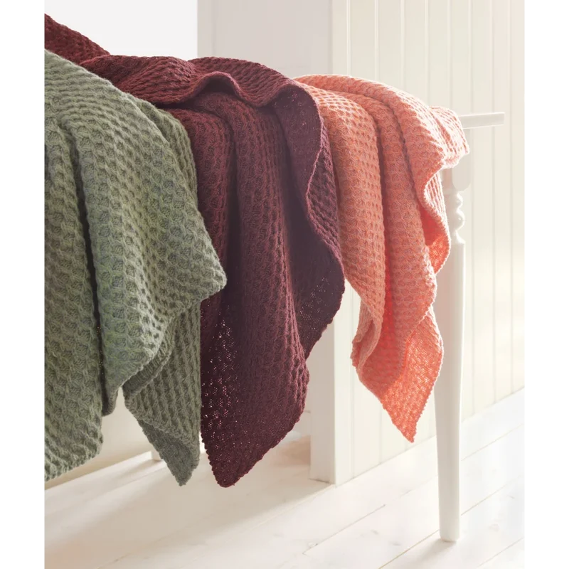 Strick Decke mit Waben-Struktur