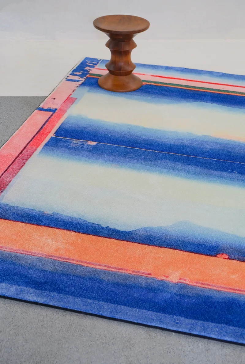 "Blue Sway " Recycled Artist Rug by Angus Vasili