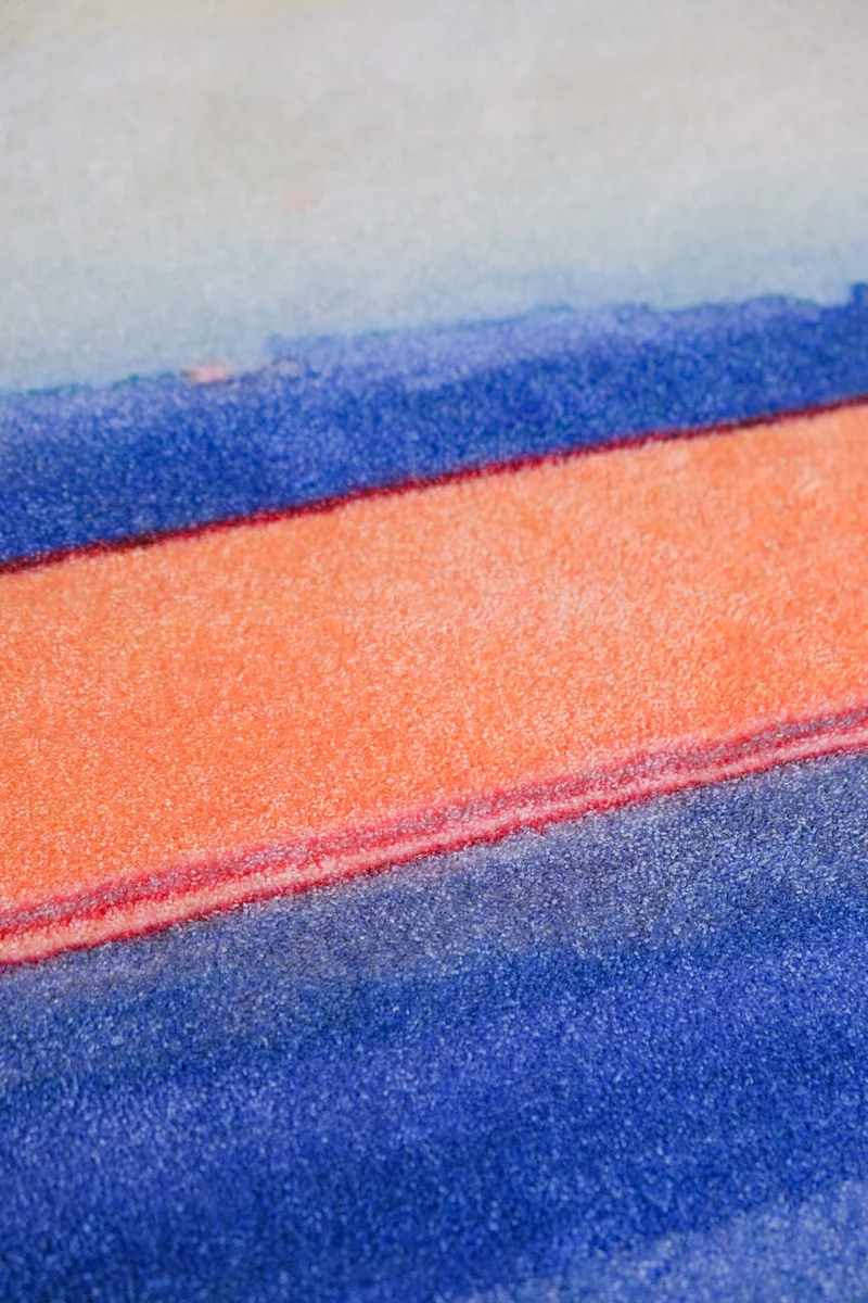"Blue Sway " Recycled Artist Rug by Angus Vasili