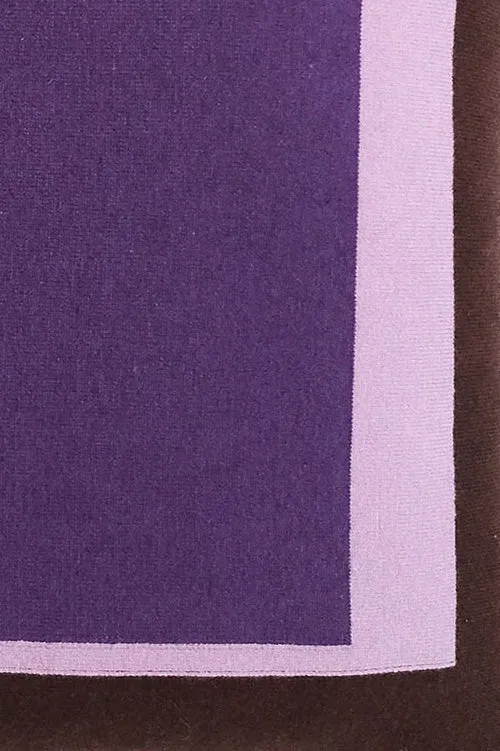 Cushion Cashmere and Merino Wool - Brown/Violet Squares