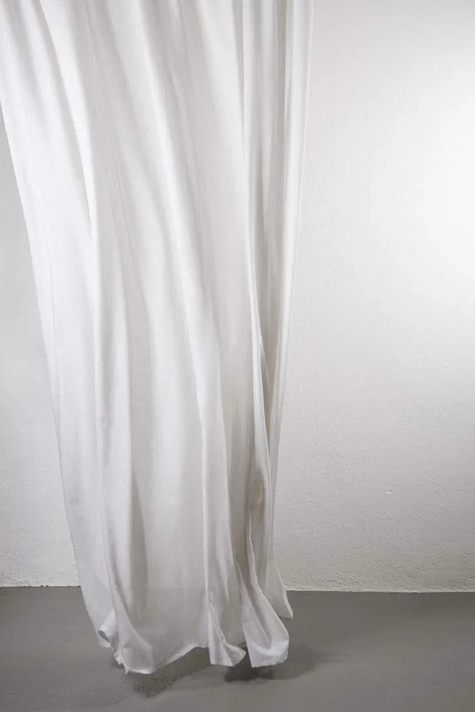 Wool Curtains Semi Transparent in Melange Grey Color