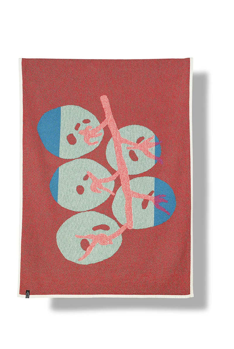 Cotton Beach Towel or Mini Blanket "Pomodori" by Michele Rondelli & Sophie Probst