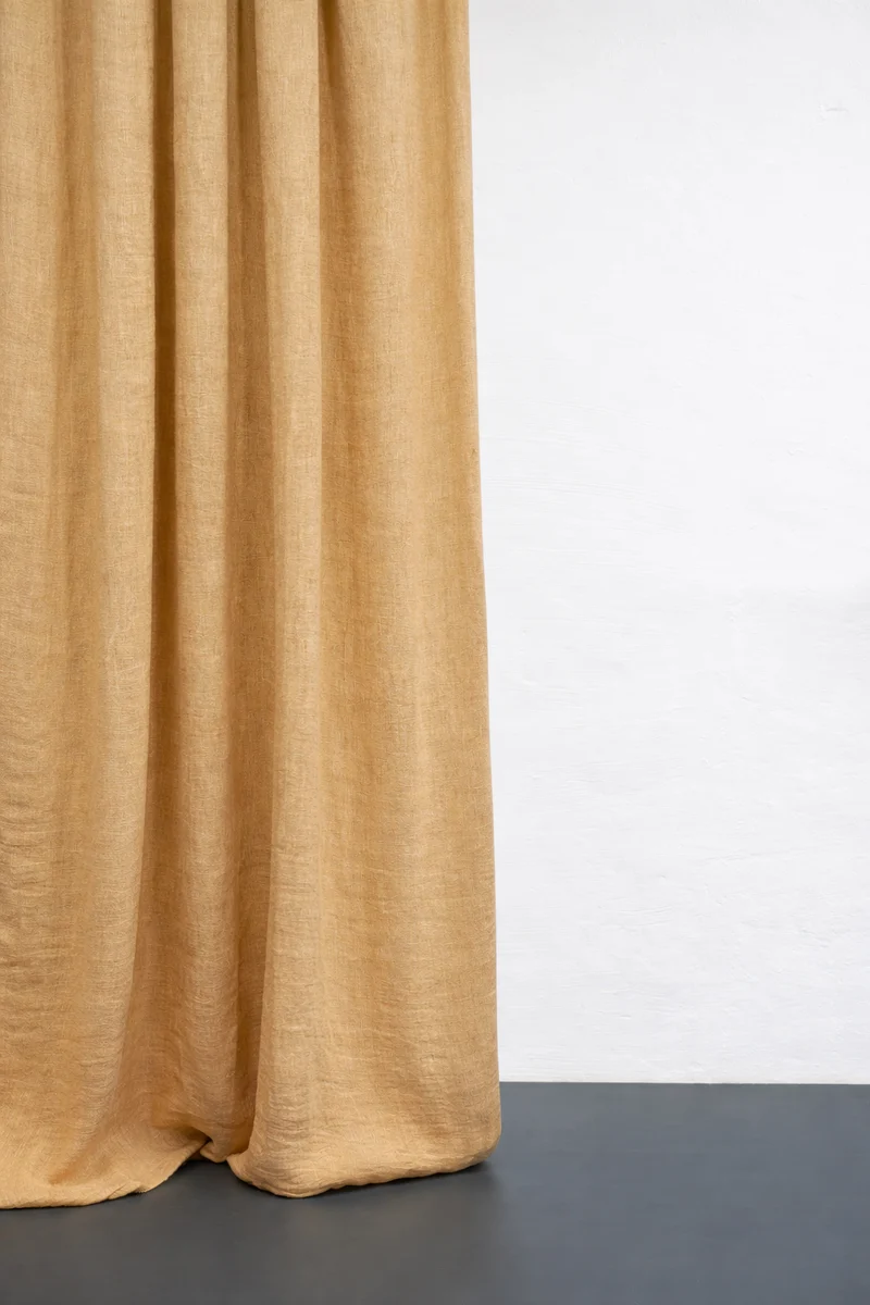 Heavy Linen Curtains "Maximus" in Honey Color