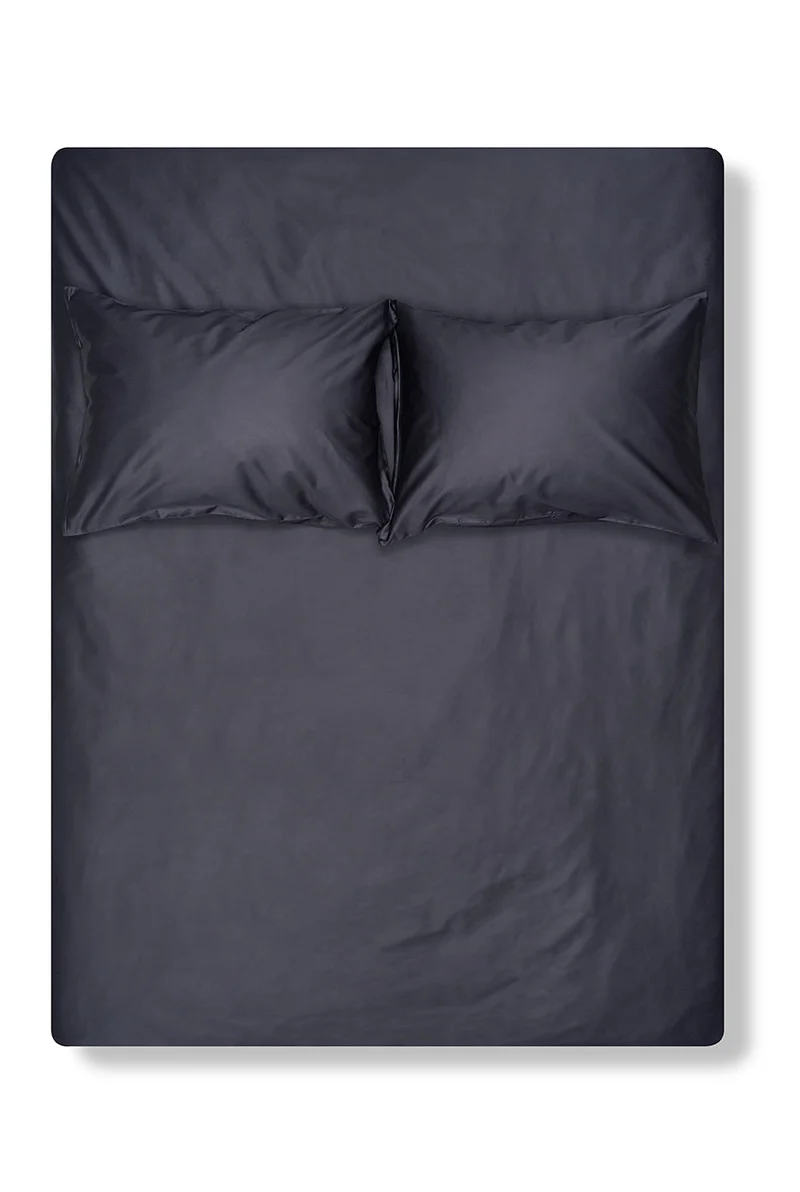 Egyptian Cotton Sateen Bedding in Carbon Color
