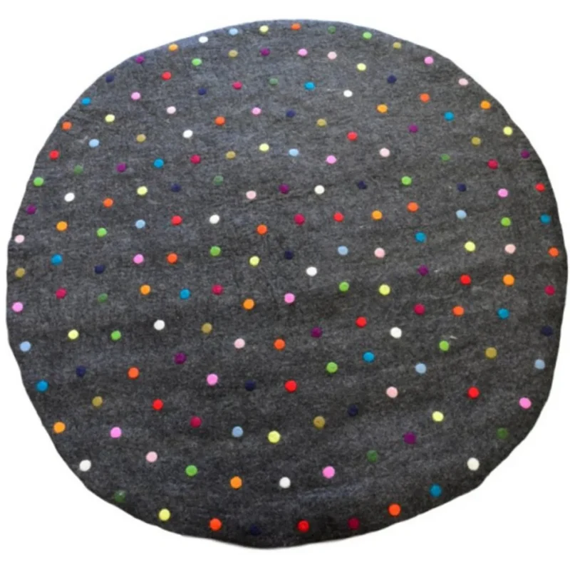 Filz Teppich rund Dots