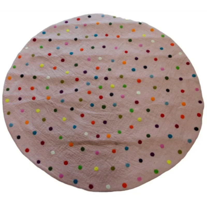 Filz Teppich rund Dots