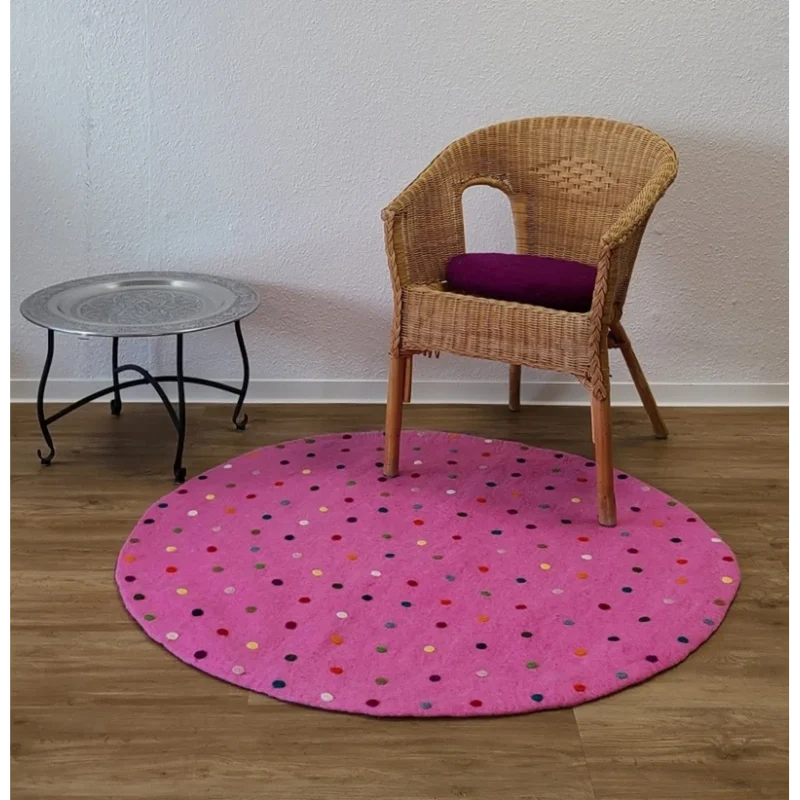 Filz Teppich rund Dots