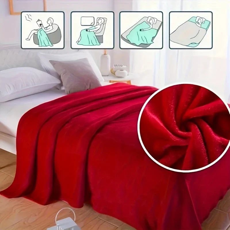 Fleecedecke 150 × 200 cm | Weiche warme Kuscheldecke für Sofa, Bett, Reisen und Camping