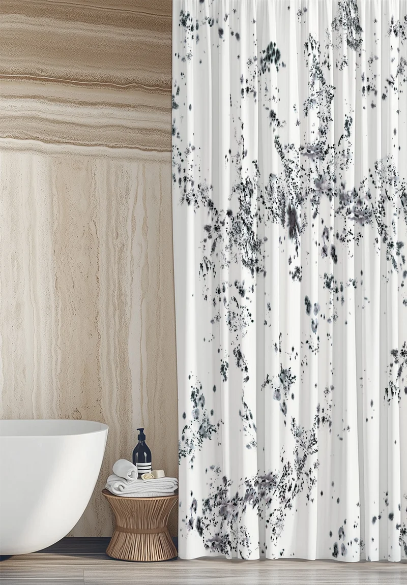 Artist Cotton Shower Curtain "Made By Rain" by Aliki Van Der Kruijs