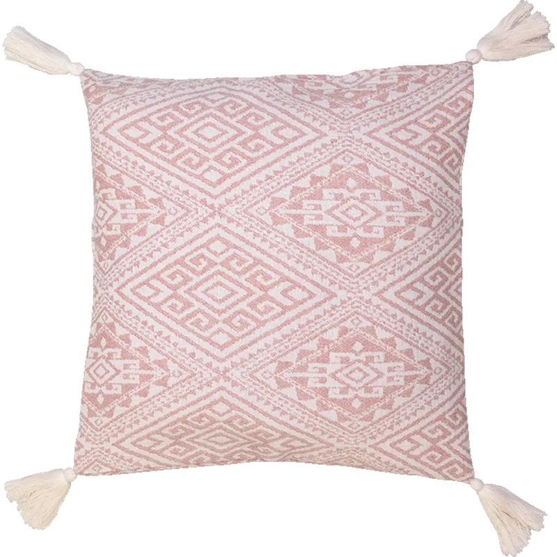 Bio Jacquard Kissenhülle mit Quasten