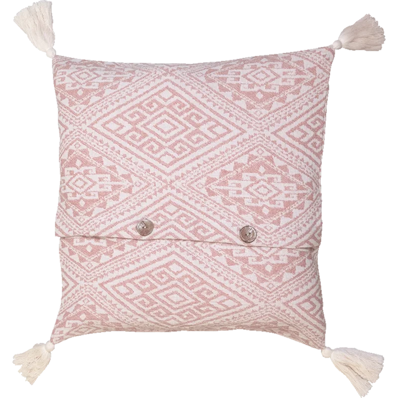 Bio Jacquard Kissenhülle mit Quasten