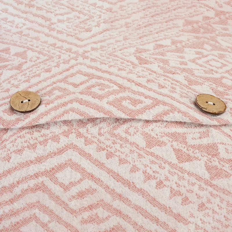 Bio Jacquard Kissenhülle mit Quasten