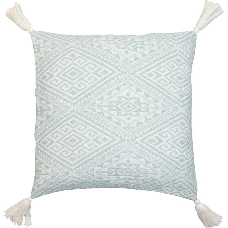 Bio Jacquard Kissenhülle mit Quasten