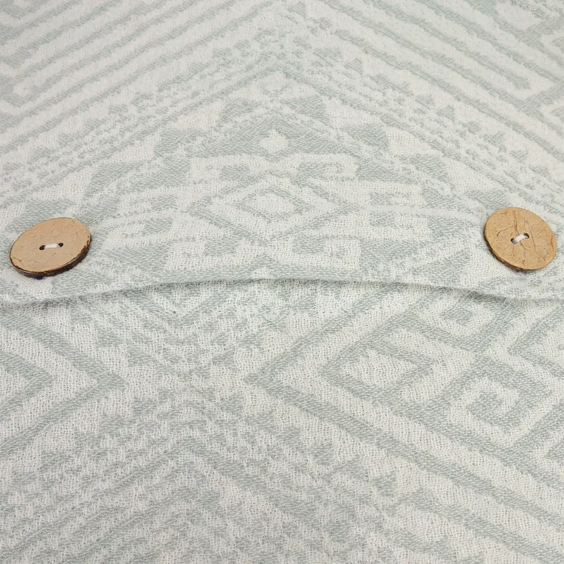 Bio Jacquard Kissenhülle mit Quasten