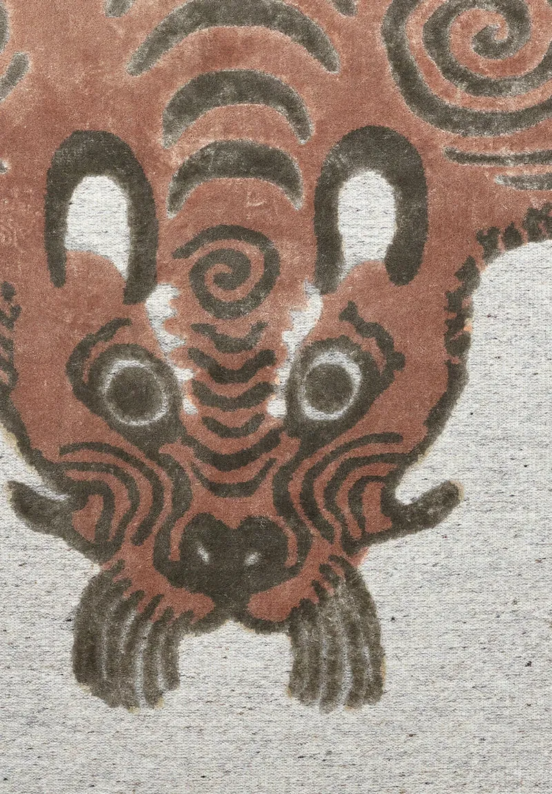 Wool & Bamboo Silk Rugs and Carpet "Bengali" Burnt Orange by Sophie Probst & Michele Rondelli