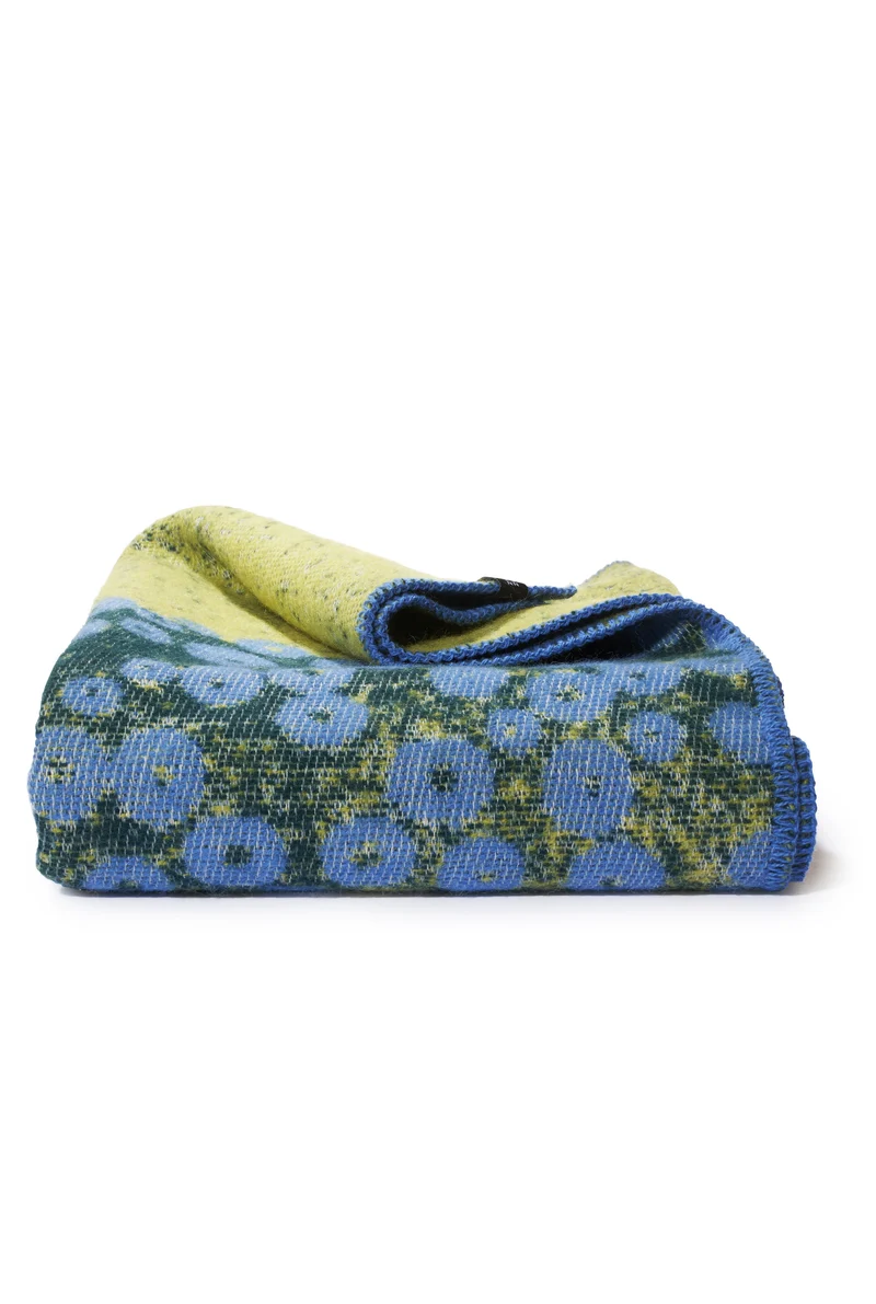 Wool Blanket "Chicory" by Laura Foster Nicholson