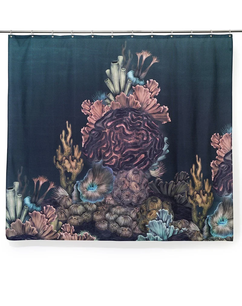 Artist Cotton Shower Curtain "The Aquarium" by Karina Eibatova