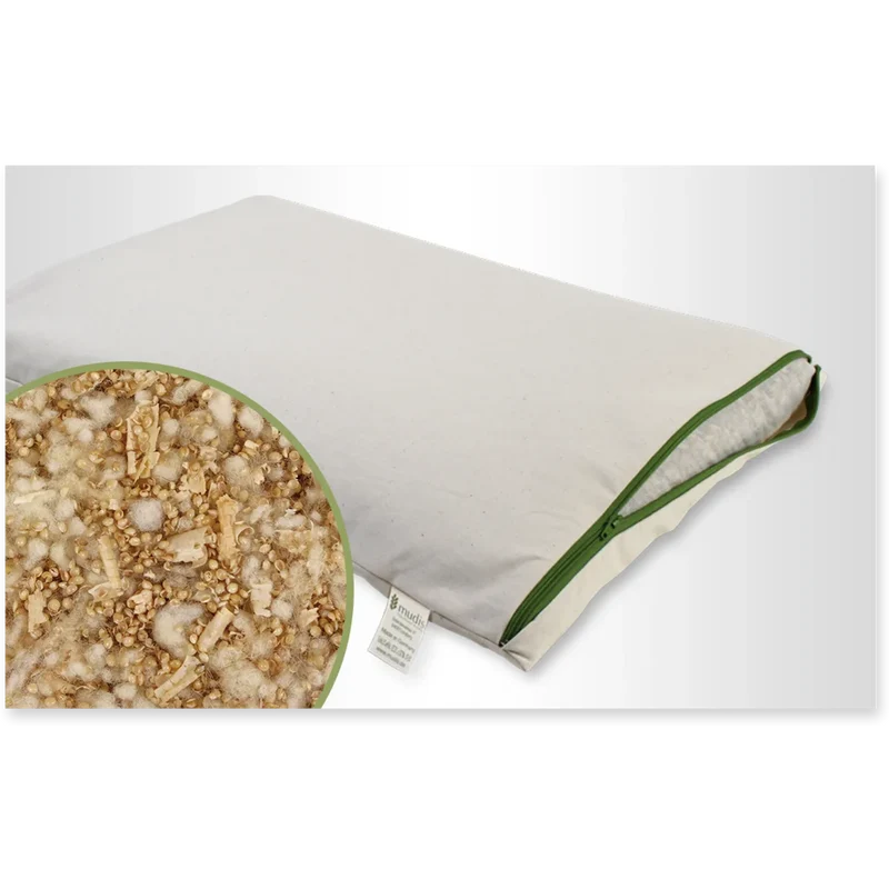 Bio Kissen mit Füllung Schafschurwolle & Zirbenholz & Hirseschalen