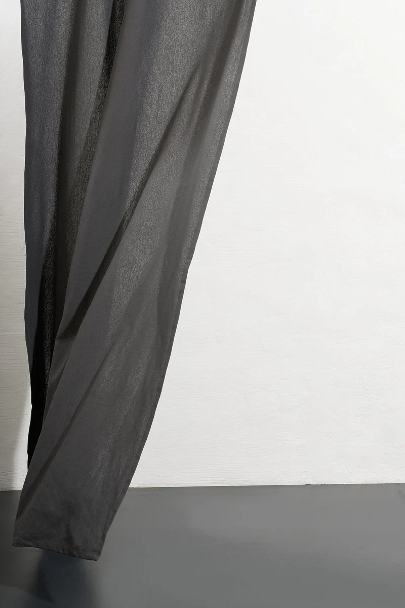 Hemp and Organic Cotton Curtains in Anthracite Color