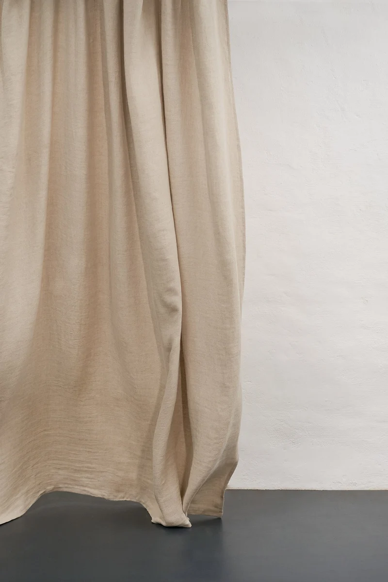 Linen Curtains Panama Weave in Flax Color